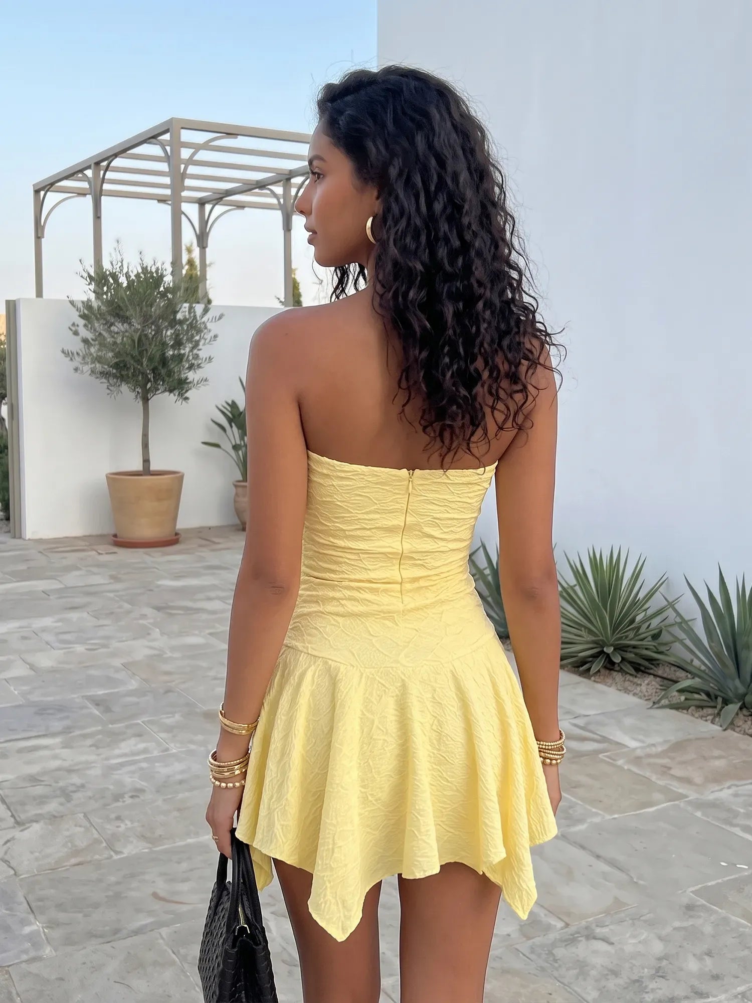 Strapless Sweetheart Embroidered Lace Homecoming Dress