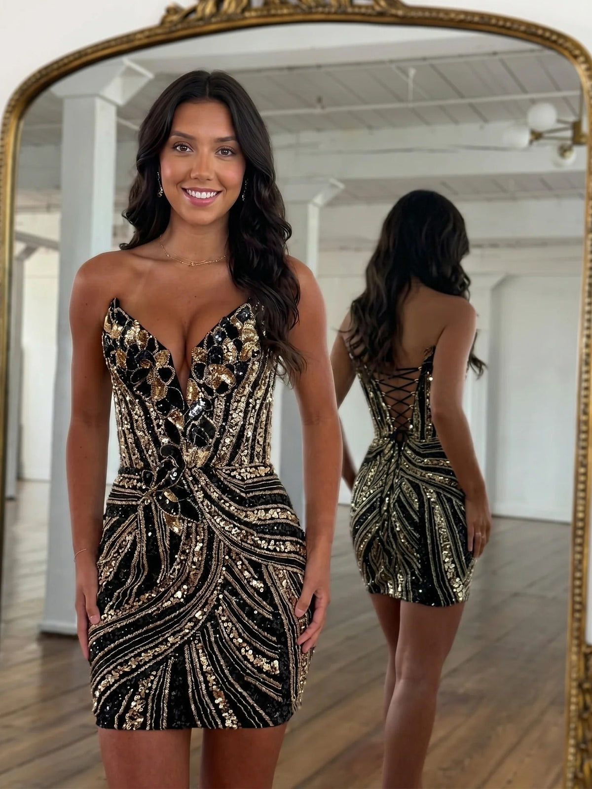 Art Deco Sequin Short Homecoming Dresses - FashionDia
