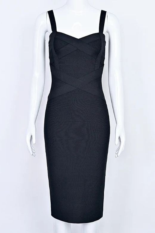 Heidi Bandage Midi Dress - Classic Black