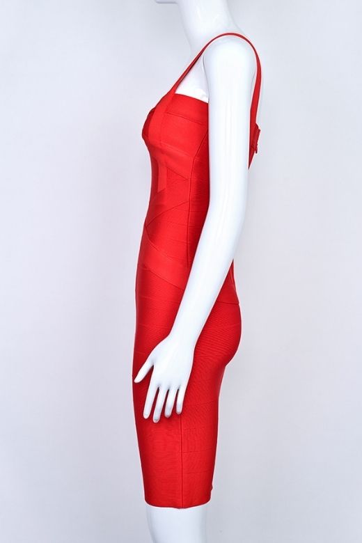 Heidi Bandage Mini Dress - Lipstick Red