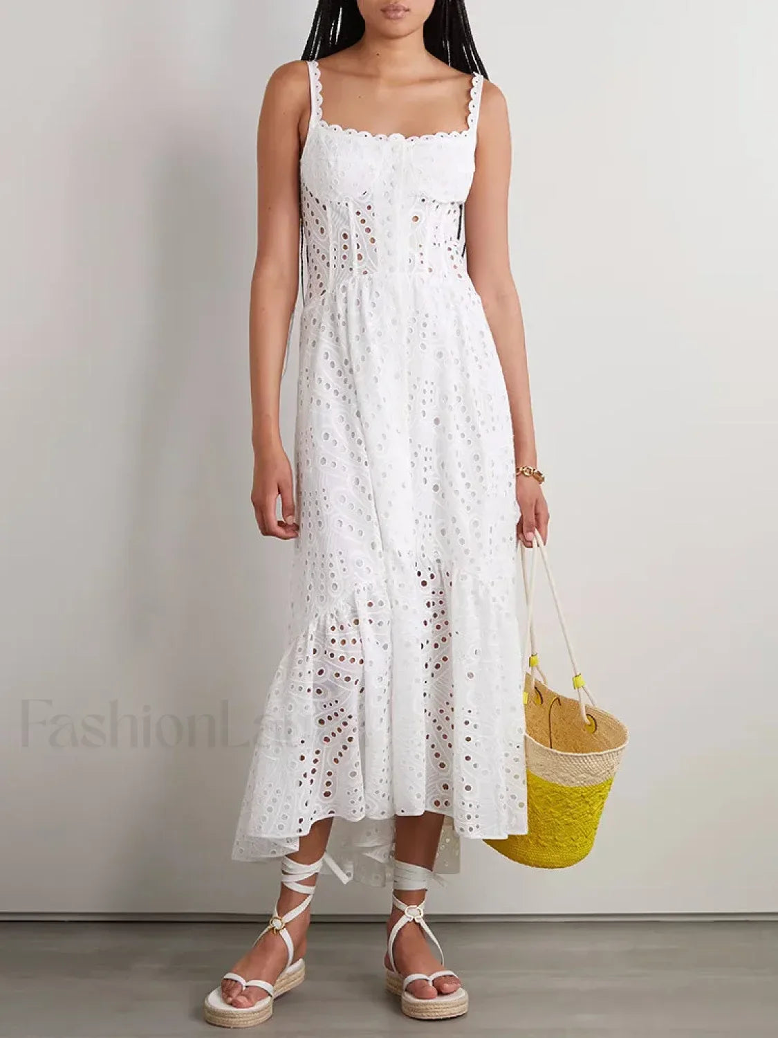 Hollow Out Square Dress with Relaxed Fit and Comfort Fit Design