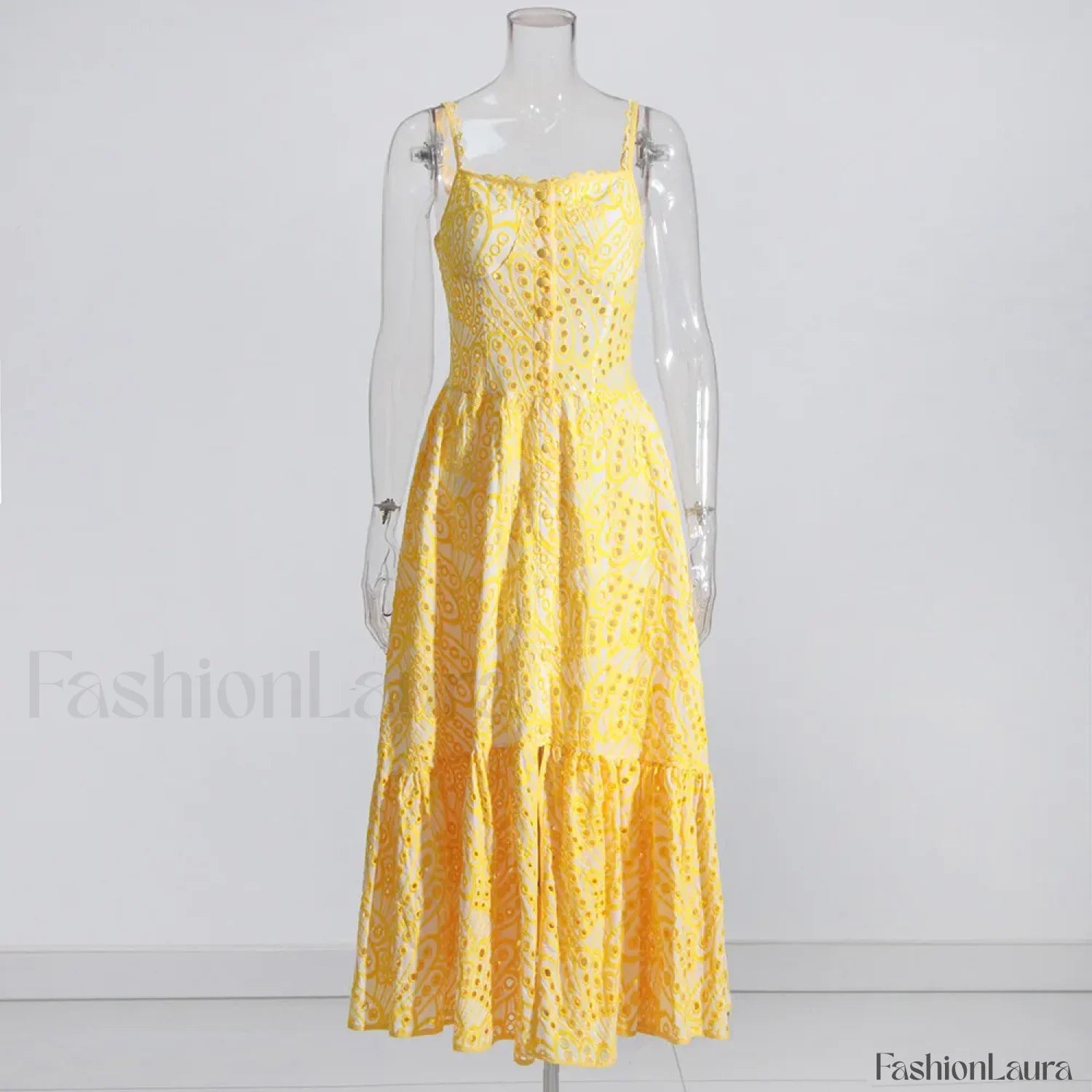 Hollow Out Square Dress with Relaxed Fit and Comfort Fit Design