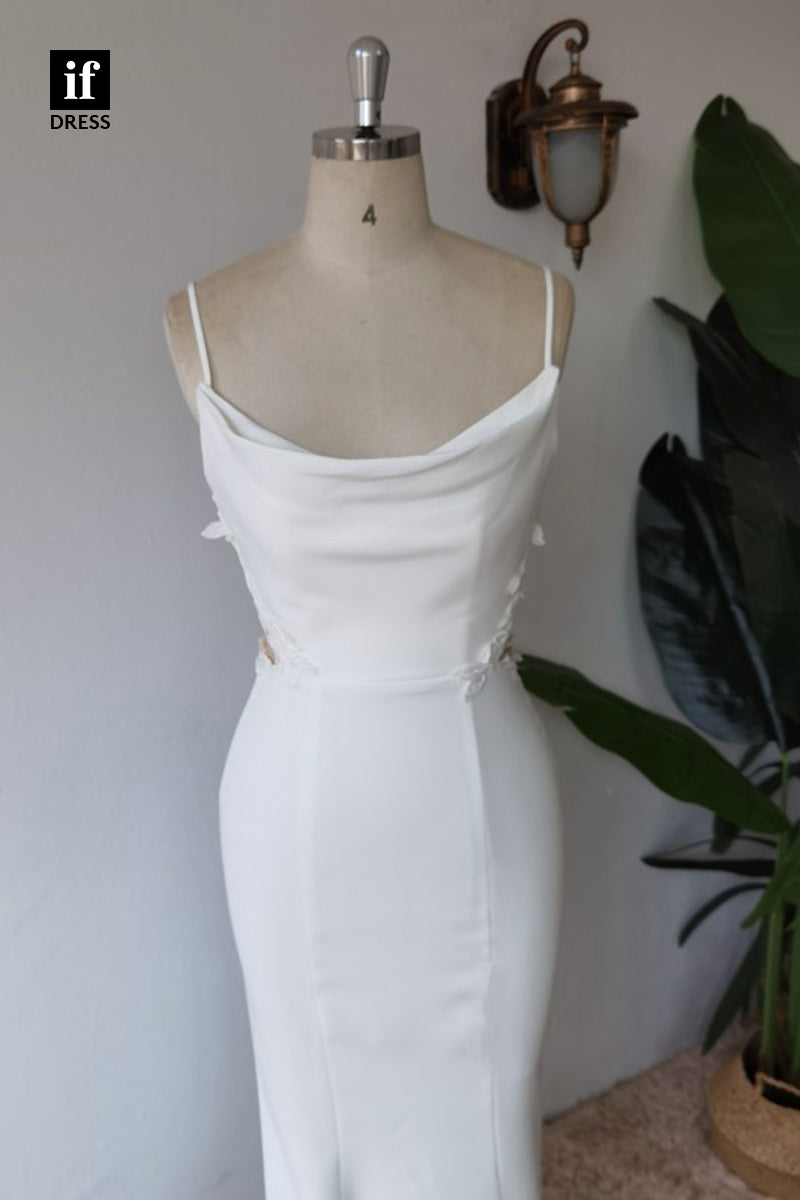 30578 - Spaghetti Straps Elastic Satin Mermaid Wedding Dress