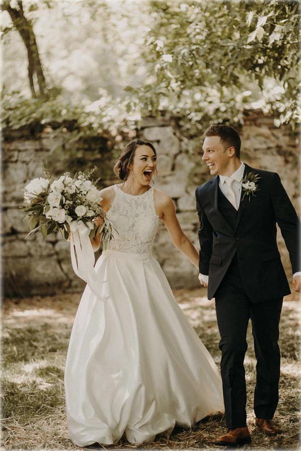 Illusion And Lace Halter Neck A-line Wedding Dress With Sweep Train (ZD16309)