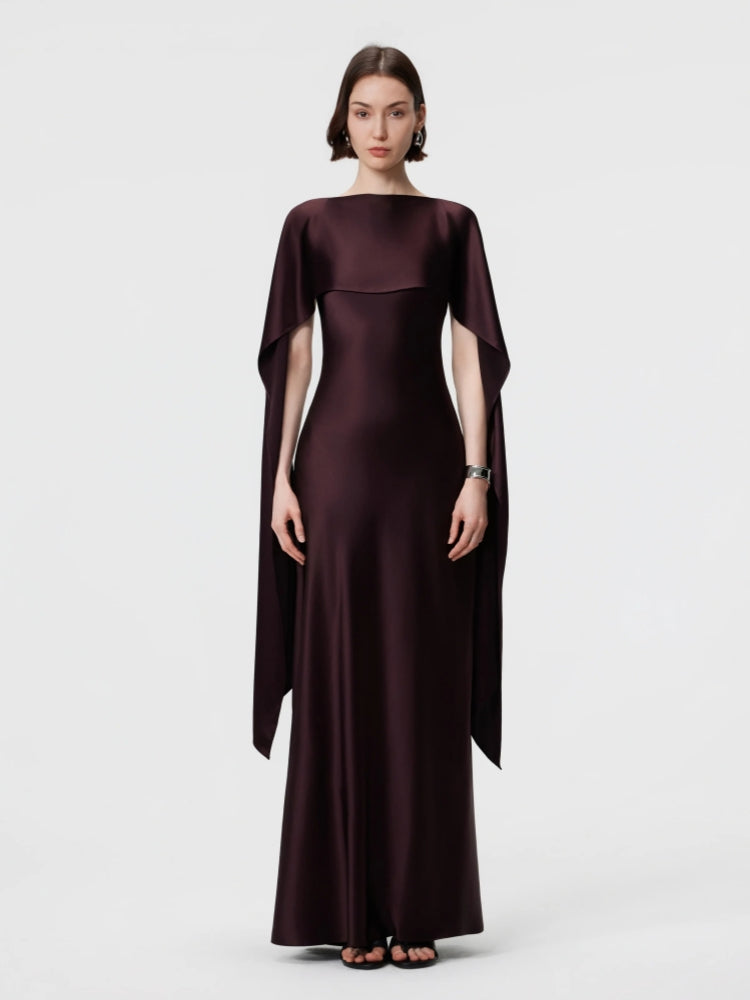 Convertible High-Neck Gown - Espresso