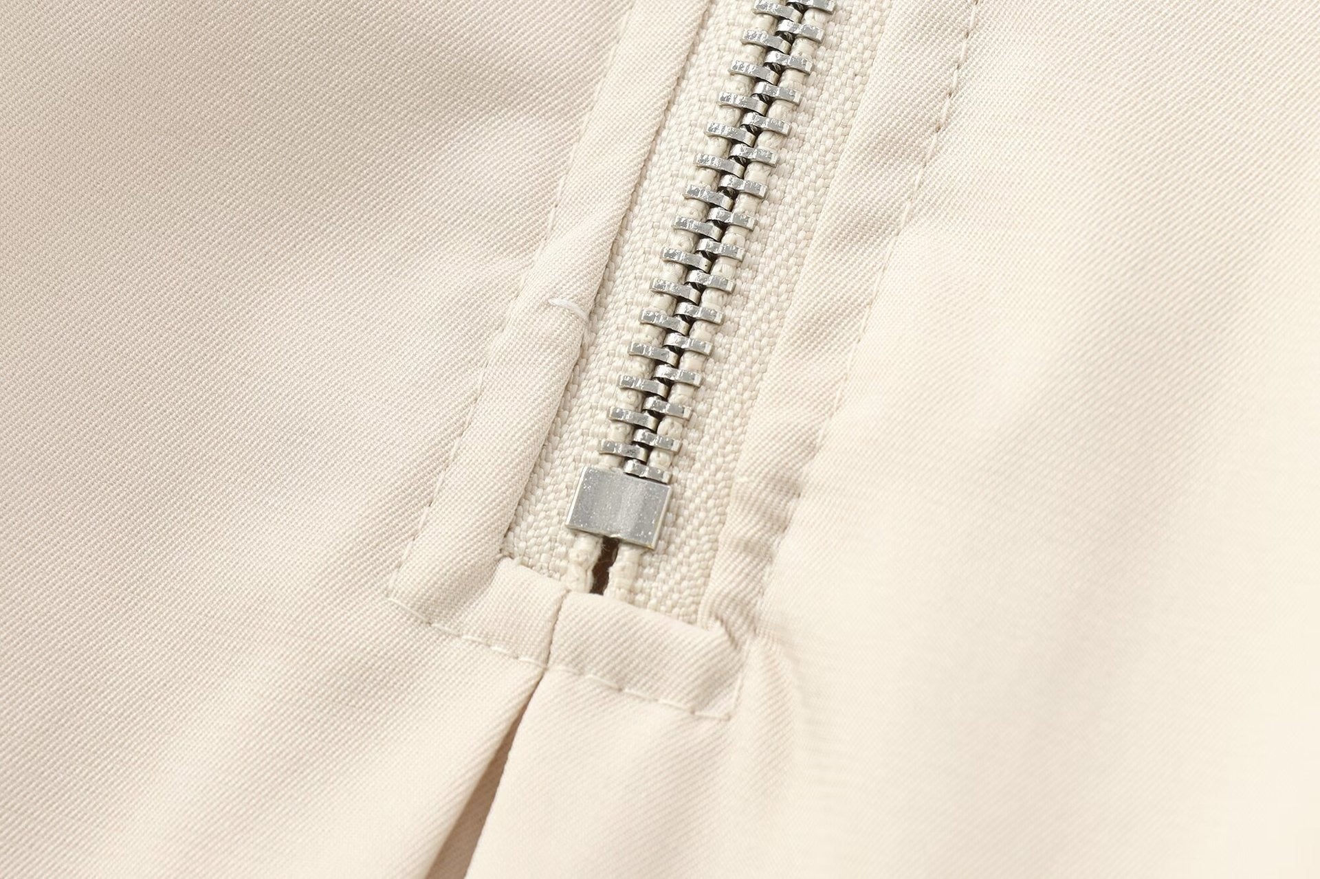 Drawstring sleeveless zip-up solid ruched mini dress