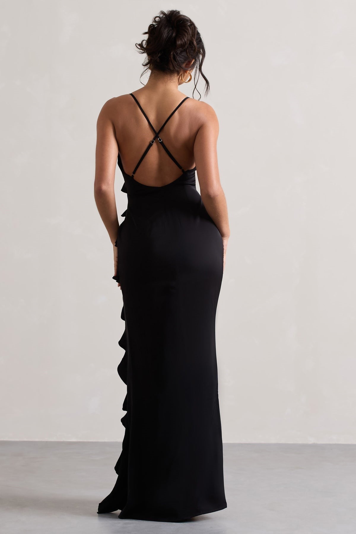 Vneck Ruffled Maxi Dress