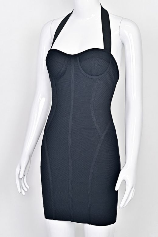 Isabella Bandage Mini Dress - Classic Black
