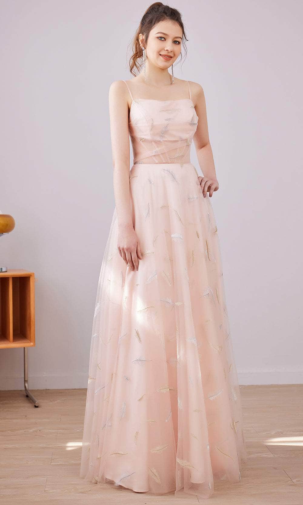 Straight Across A-Line Long Dress - View 5 | VelvetHem