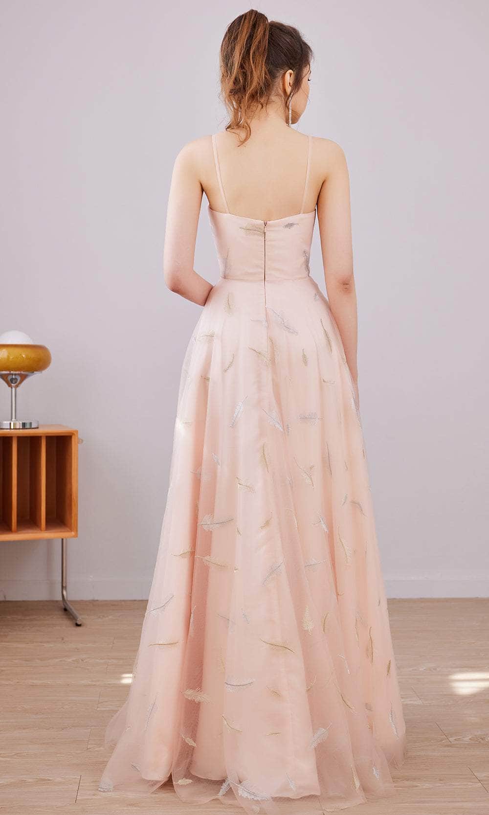 Straight Across A-Line Long Dress - View 6 | VelvetHem