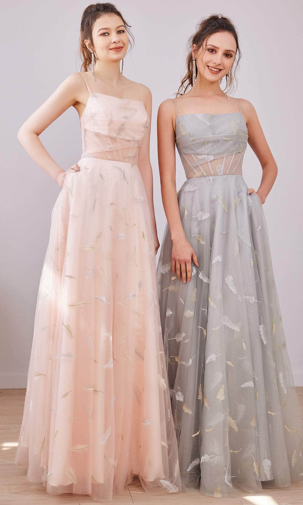 Straight Across A-Line Long Dress - View 2 | VelvetHem