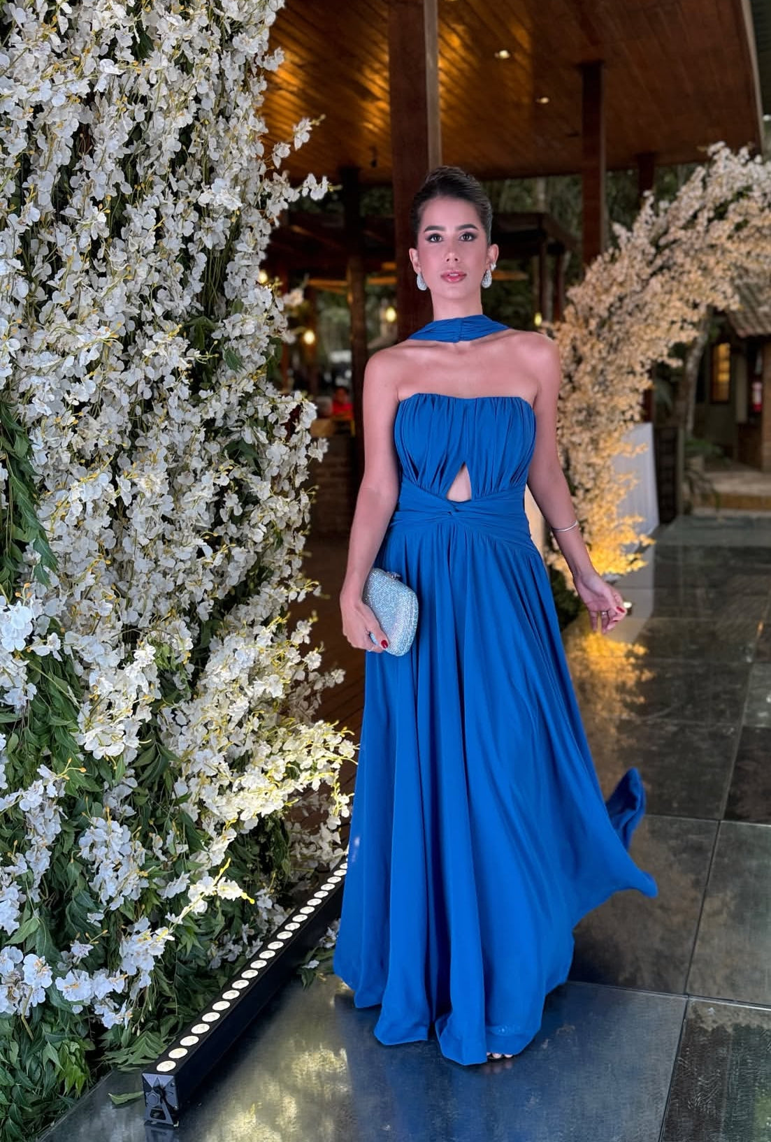 Strapless A Line Long Prom Dress Elegant Wedding Guest Dress J8711