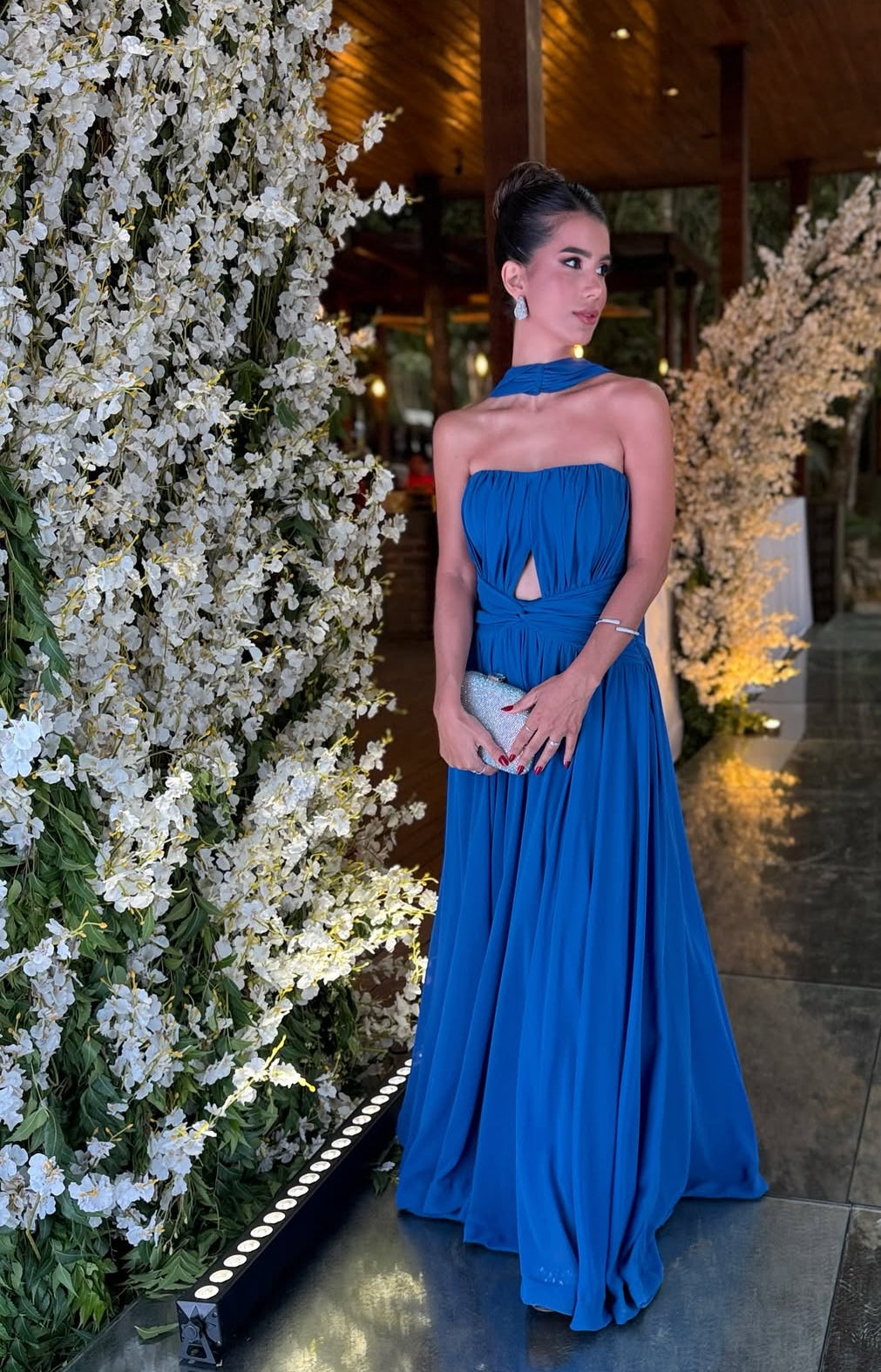 Strapless A Line Long Prom Dress Elegant Wedding Guest Dress J8711