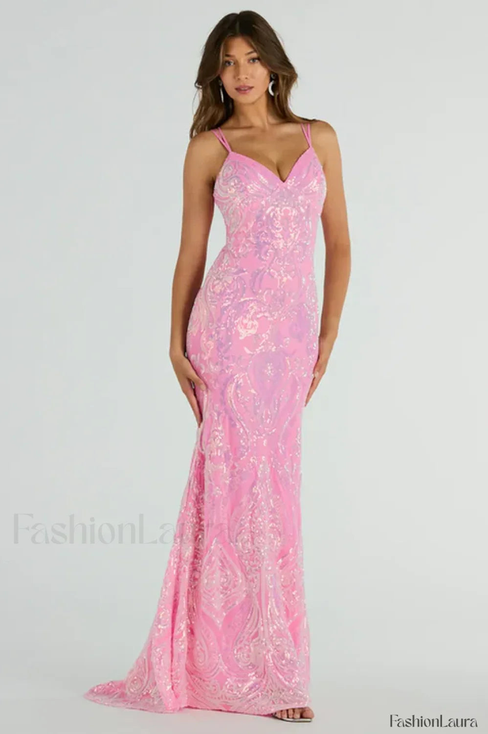 Jessa Lace-Up Stylish Mermaid Sequin Dress