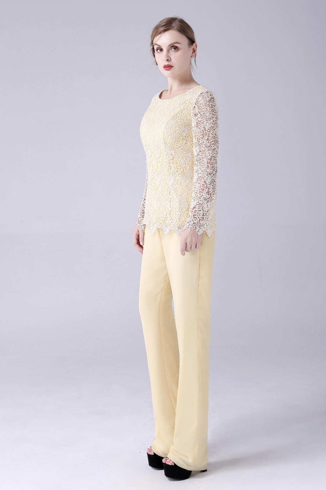 Jewel Lace Long sleeves Casual mother's suit