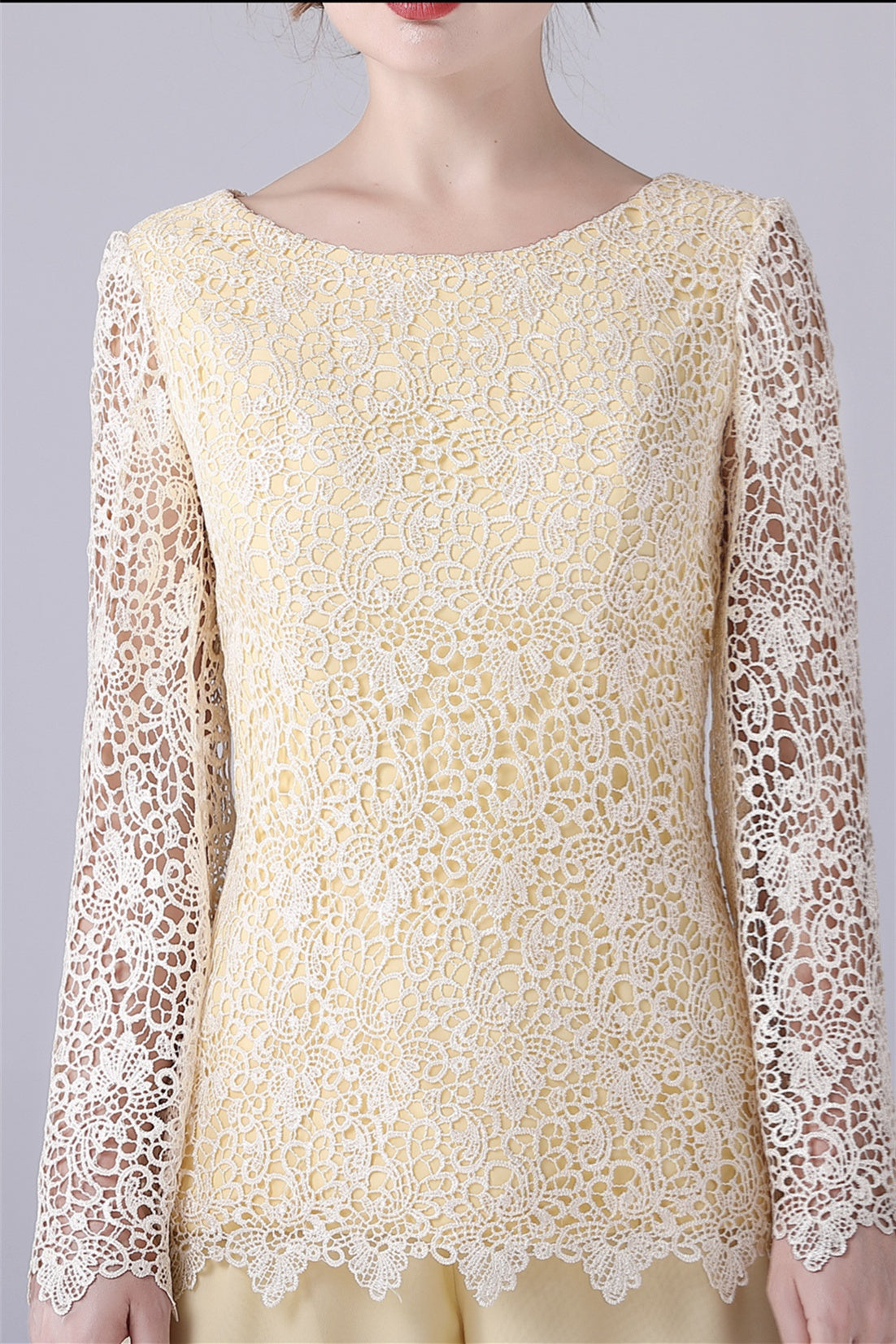 Jewel Lace Long sleeves Casual mother's suit