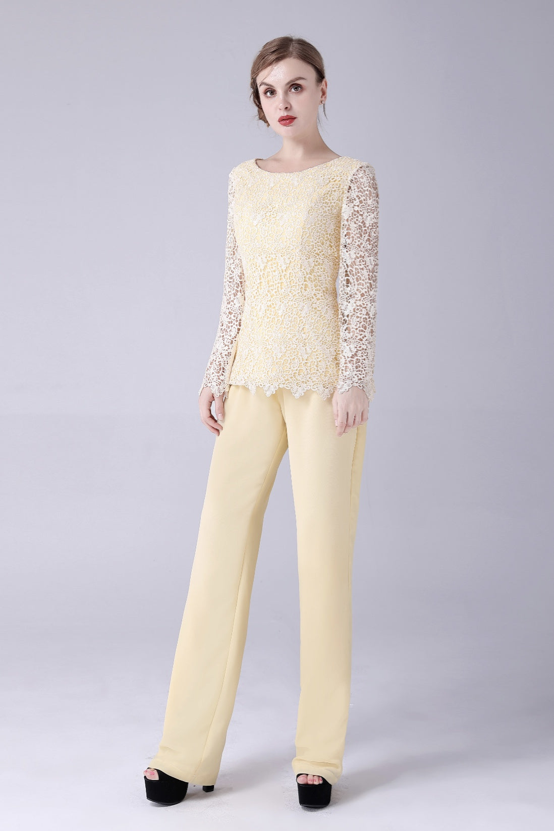 Jewel Lace Long sleeves Casual mother's suit