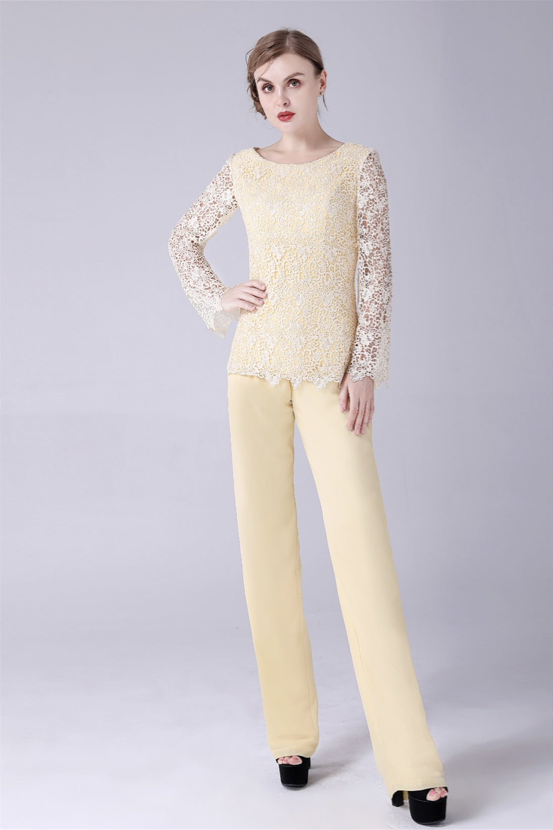 Jewel Lace Long sleeves Casual mother's suit