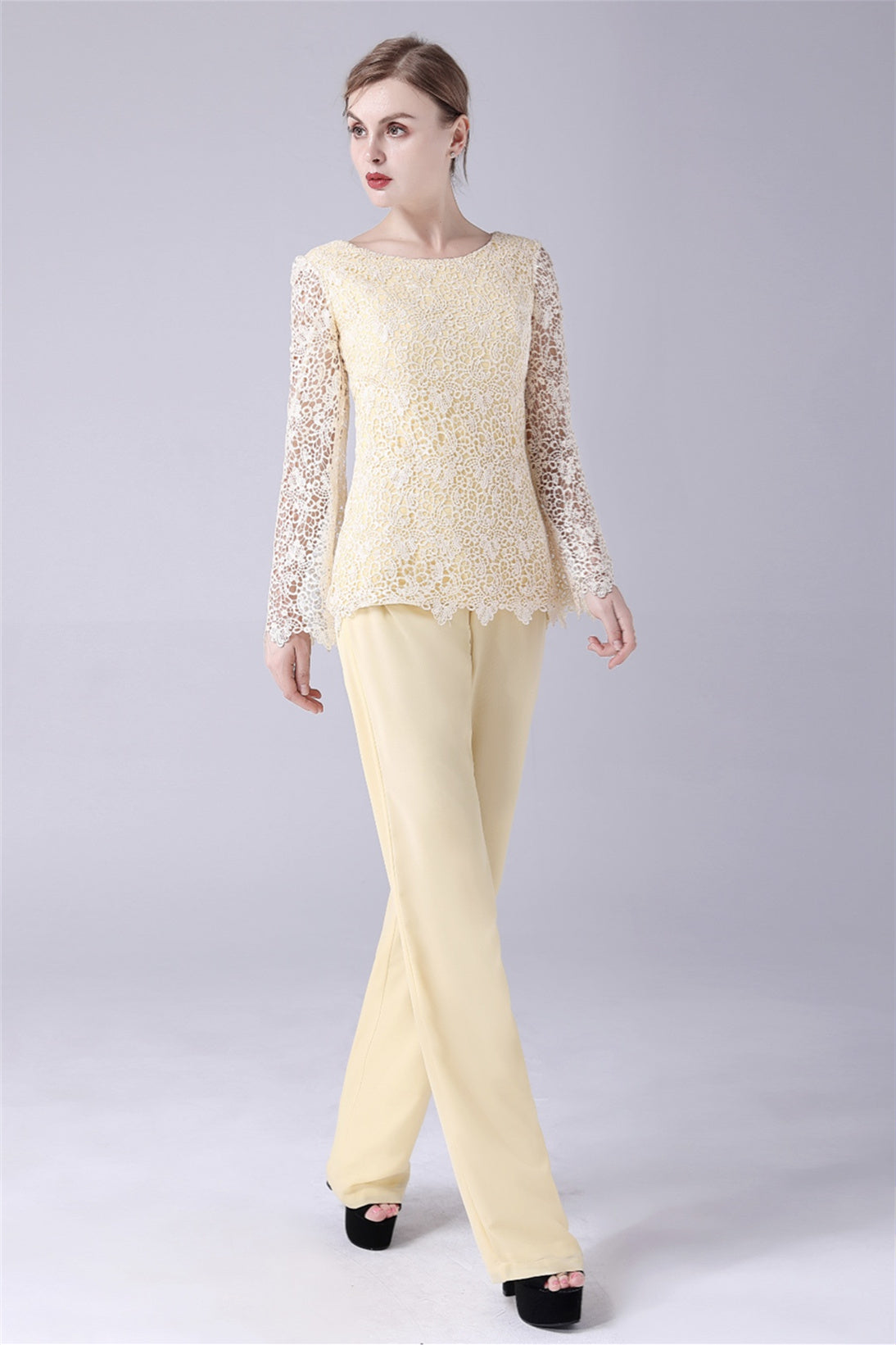 Jewel Lace Long sleeves Casual mother's suit