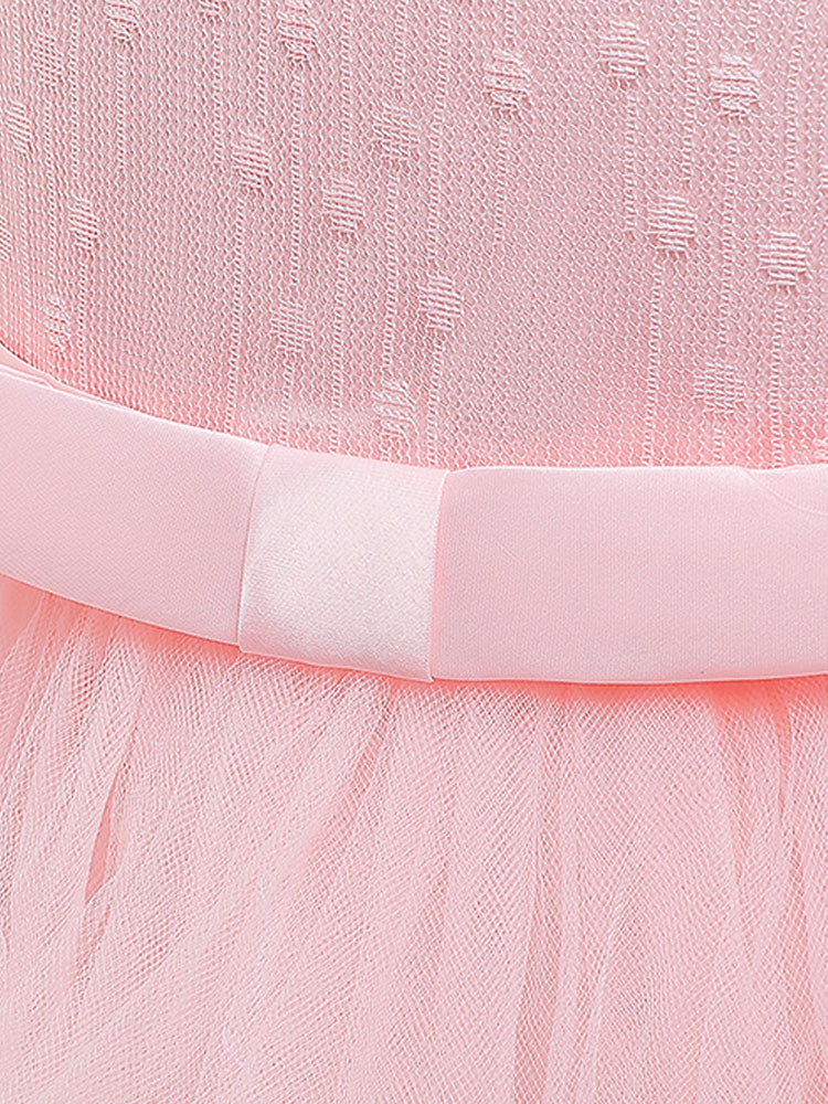 Jewel Neck Tulle Sleeveless Ankle Length Princess Kids Social Party Dresses