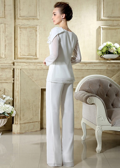 Jewel ruffles Long Sleeves Vintage Mother’s suit