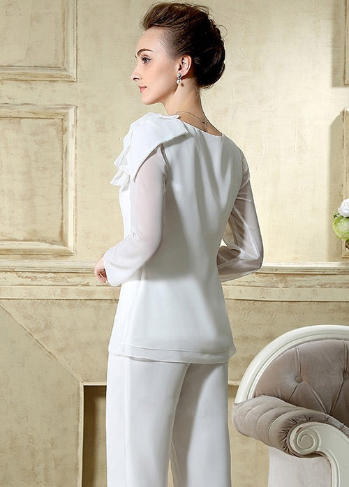 Jewel ruffles Long Sleeves Vintage Mother’s suit
