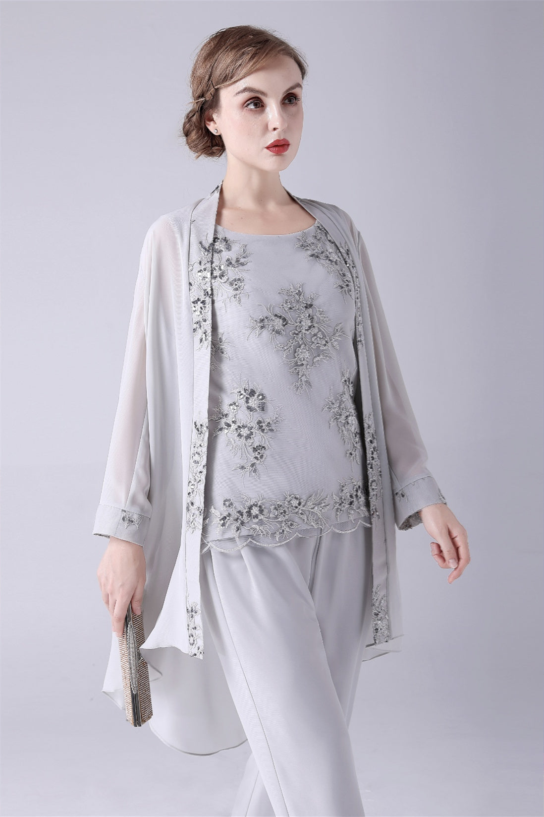 Jewel Strap Lace Sleeveless Casual mother's dress