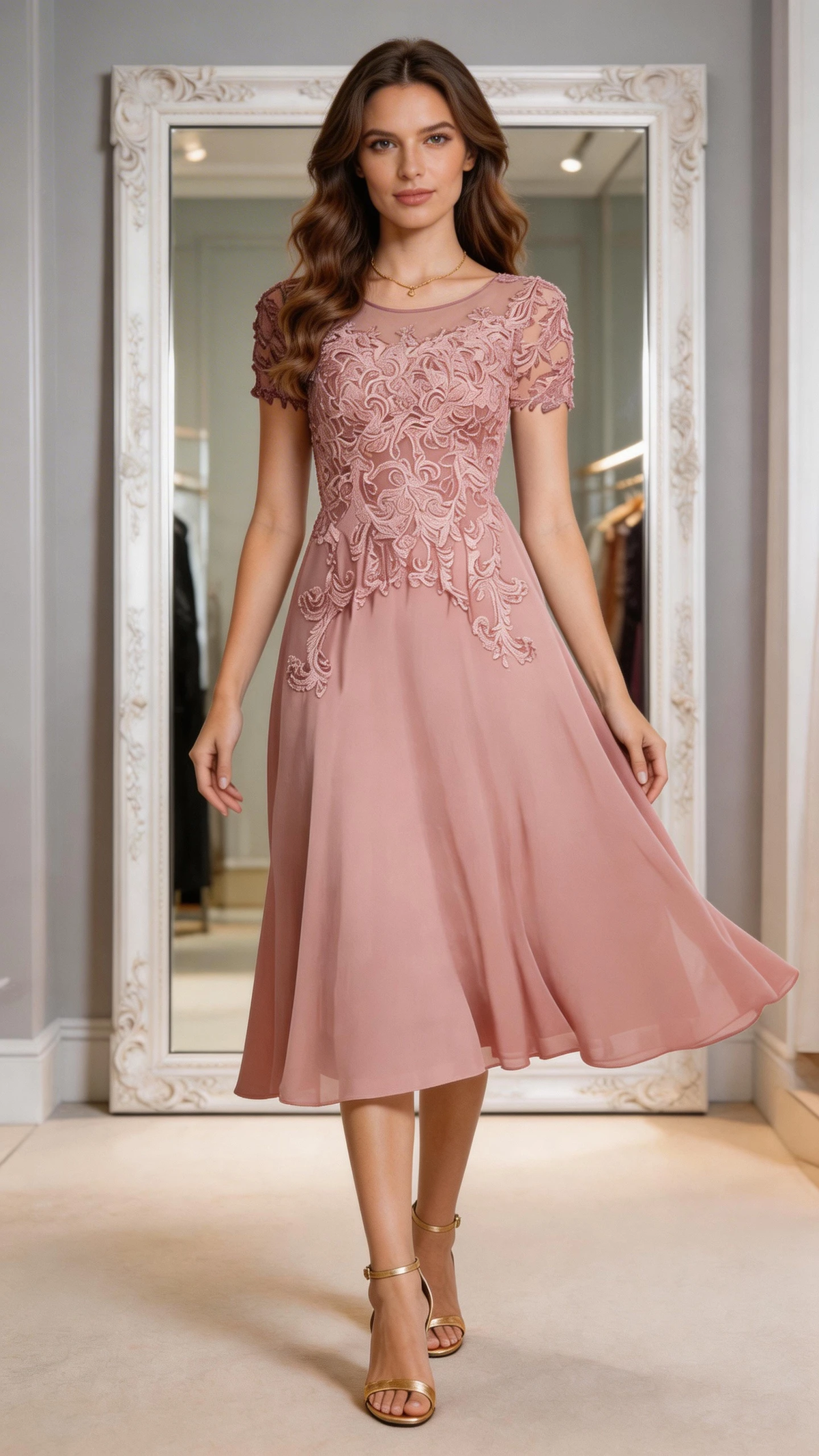 Dark Purple Lace Chiffon Mother Of The Bride Dress With Elegant Gown by ZAPDRESS