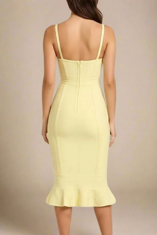 Joy Bandage Midi Dress - Sun Yellow