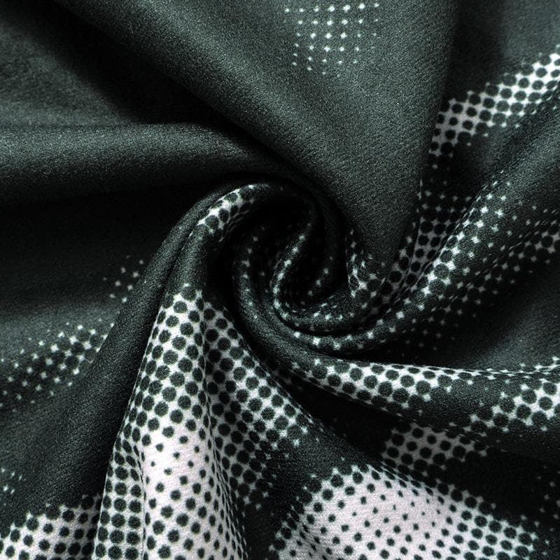 Contrast print sleeveless crewneck slit midi dress