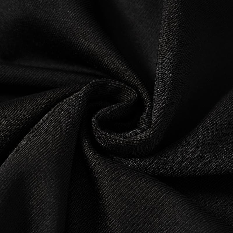 Long flared sleeve irregular solid ruffle o ring hollow out mini dress