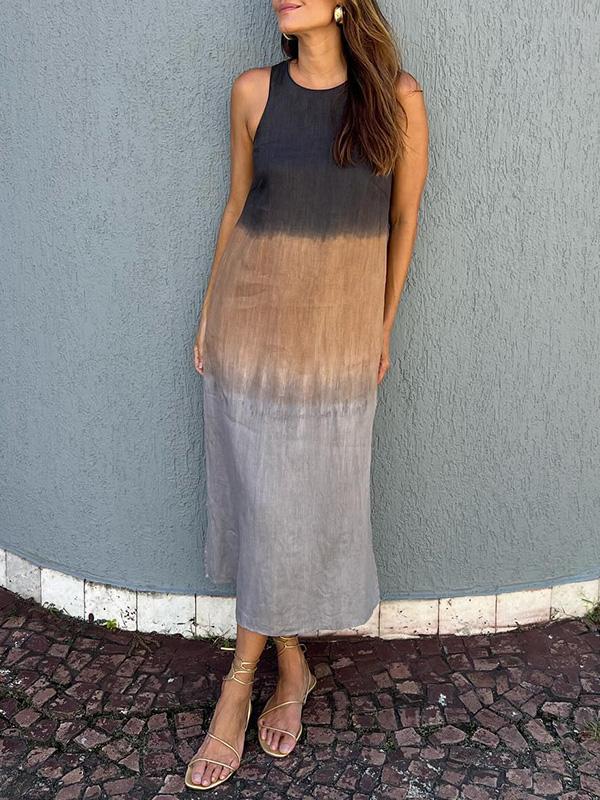 Gracia Aesthetic Casual Long Dress with Tie Dye Pattern Boutique Collection