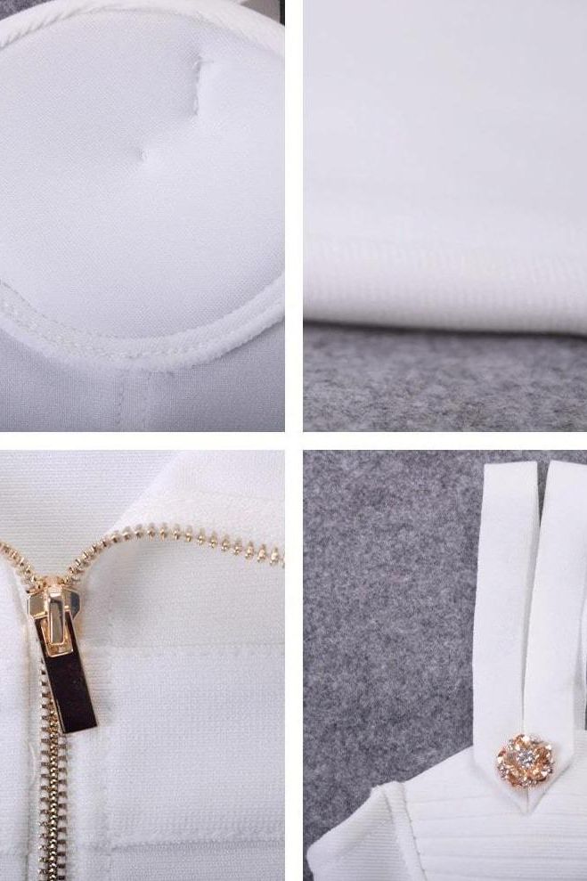 Kate Bandage Dress - White Pearl