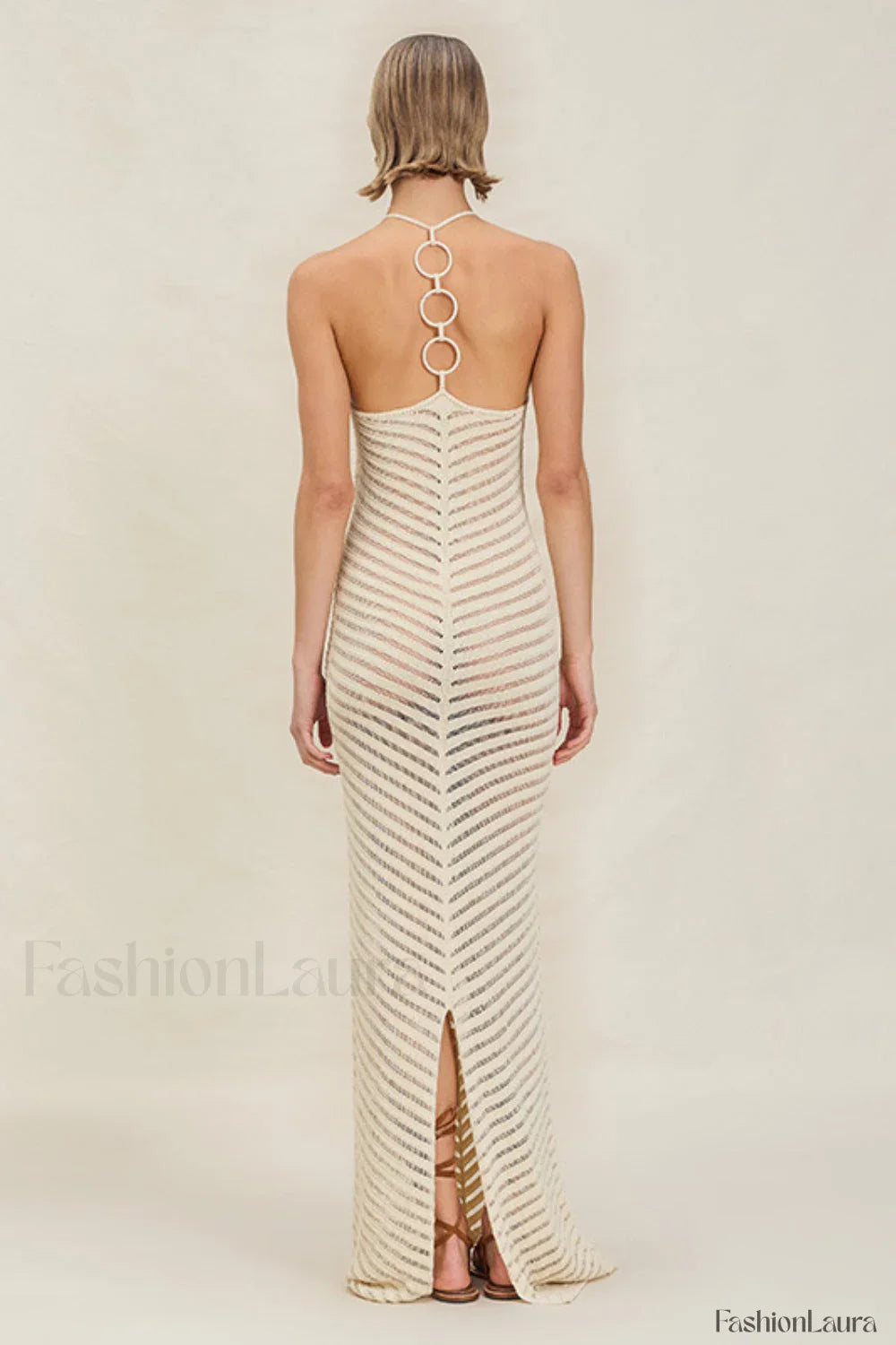 Knit Cutout Halter Dress with Minimalist Everyday Styling