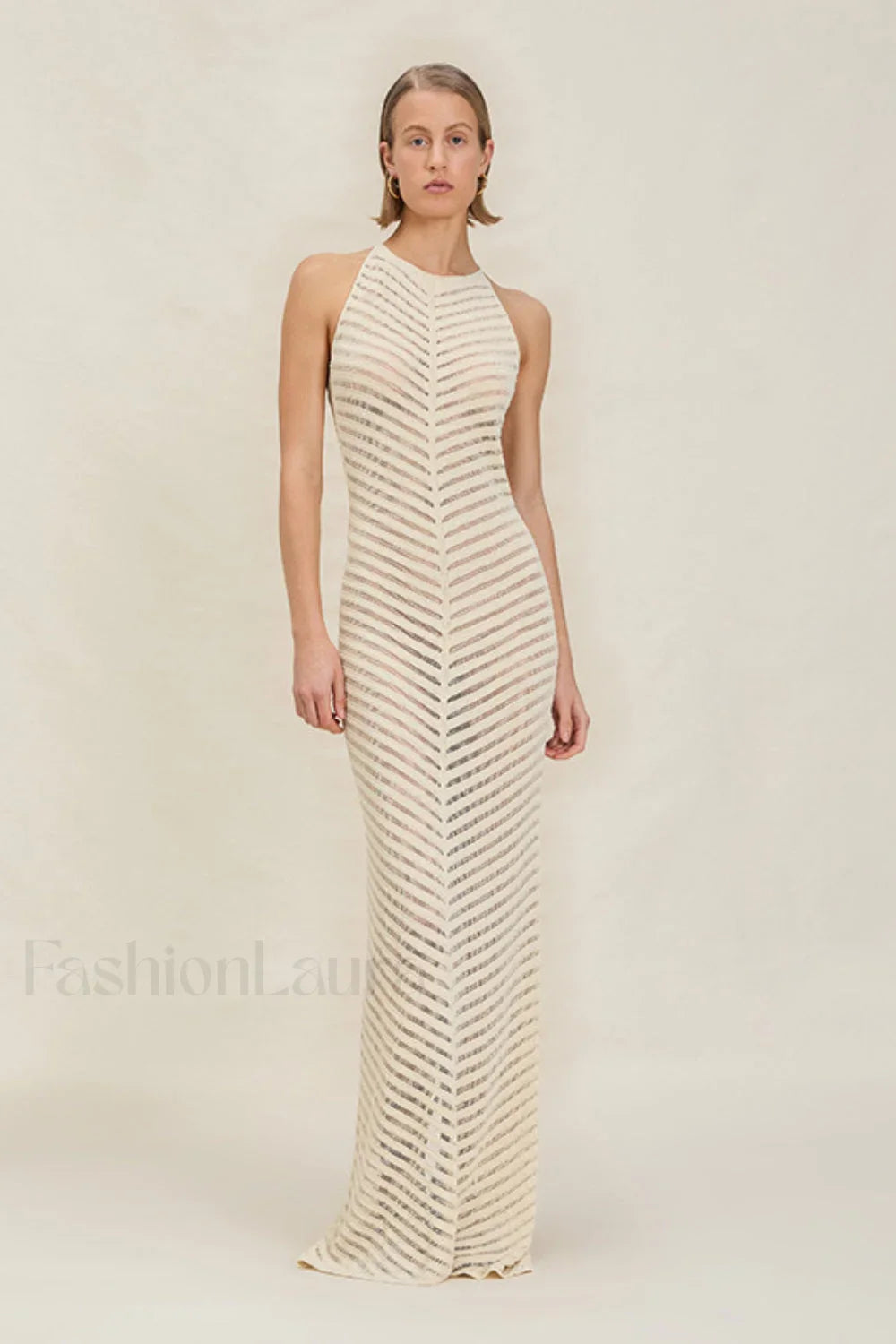 Knit Cutout Halter Dress with Minimalist Everyday Styling