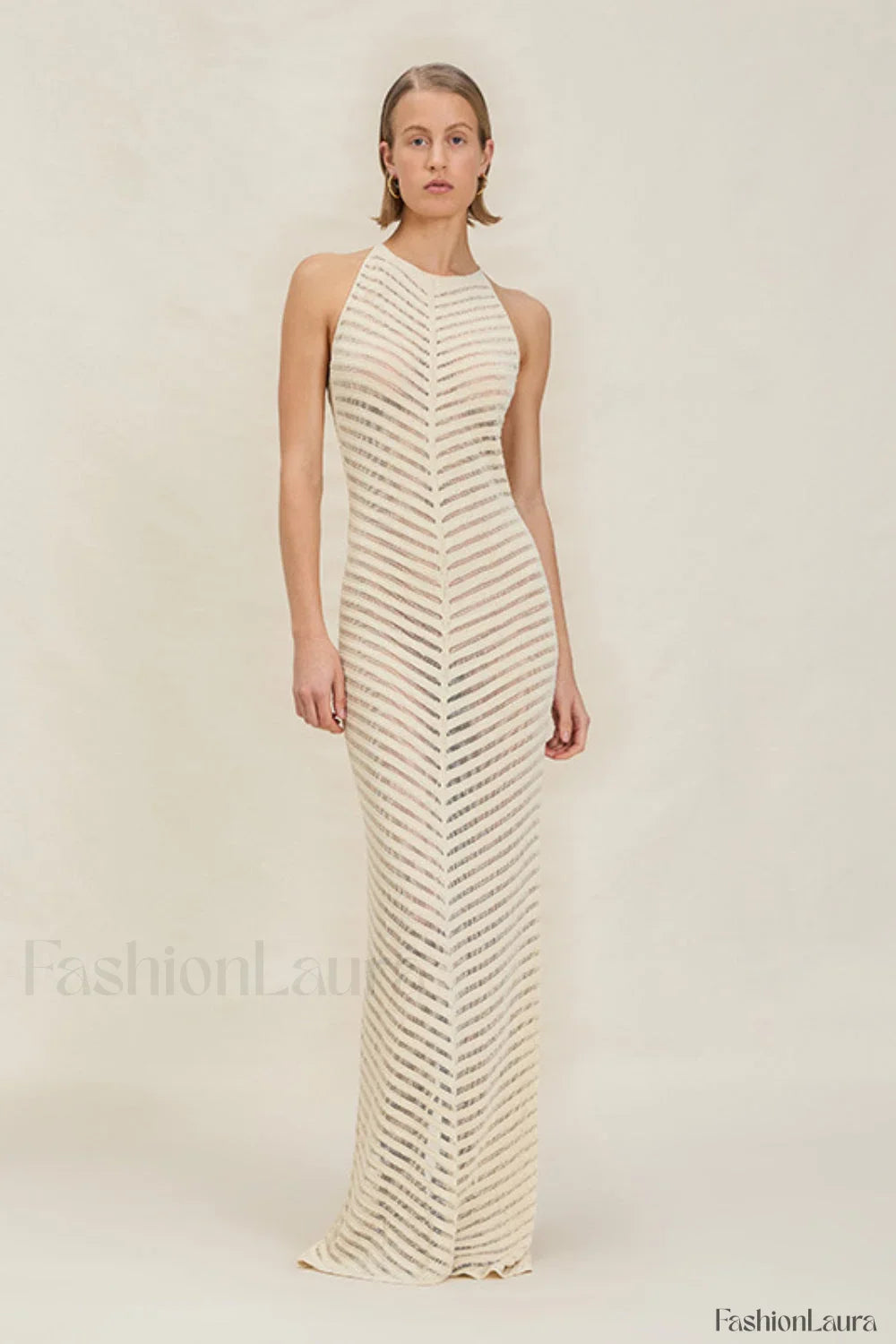 Knit Cutout Halter Dress with Minimalist Everyday Styling
