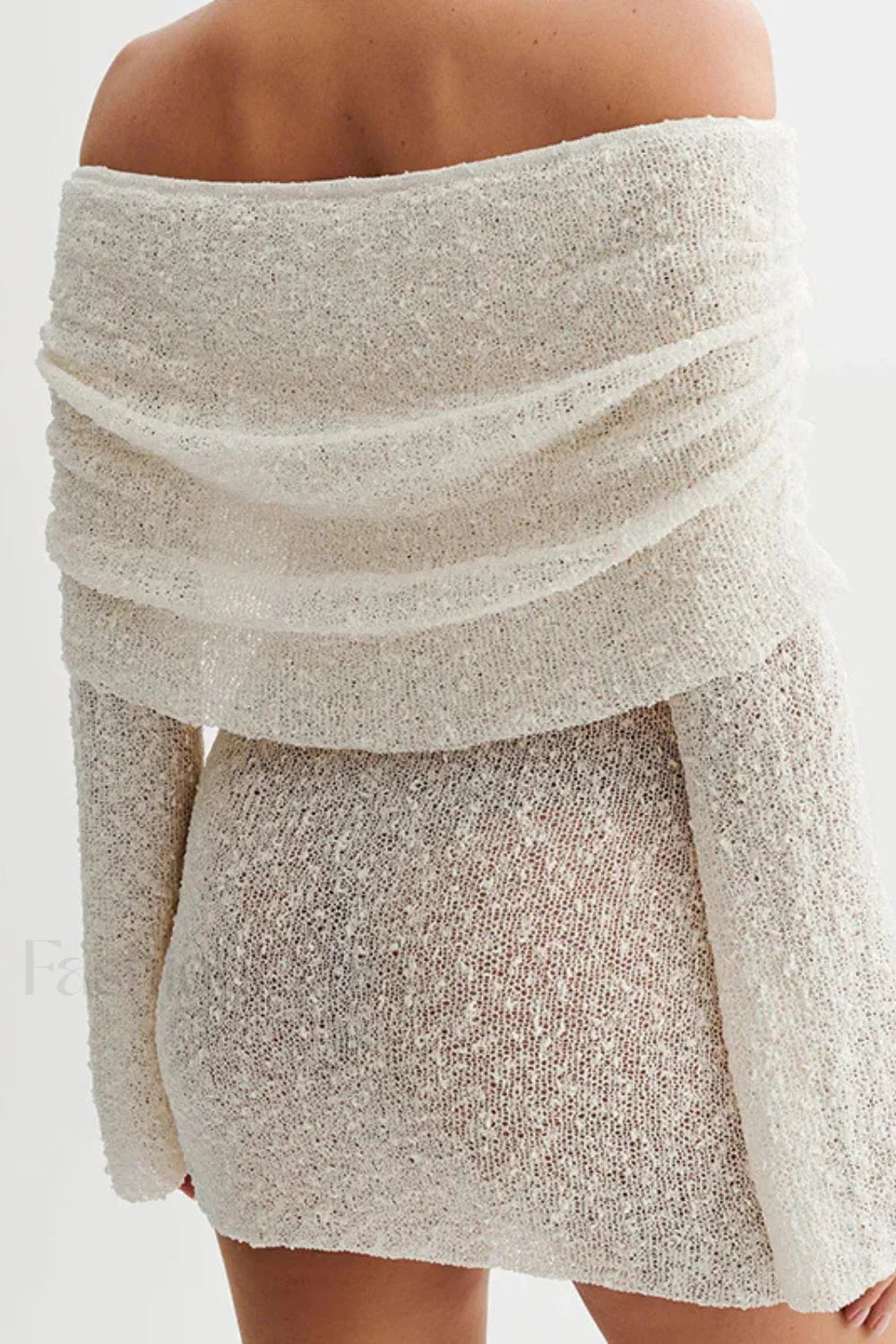 Knitted Hollow Off Dress with Modern Everyday Styling Boutique Fashion Style