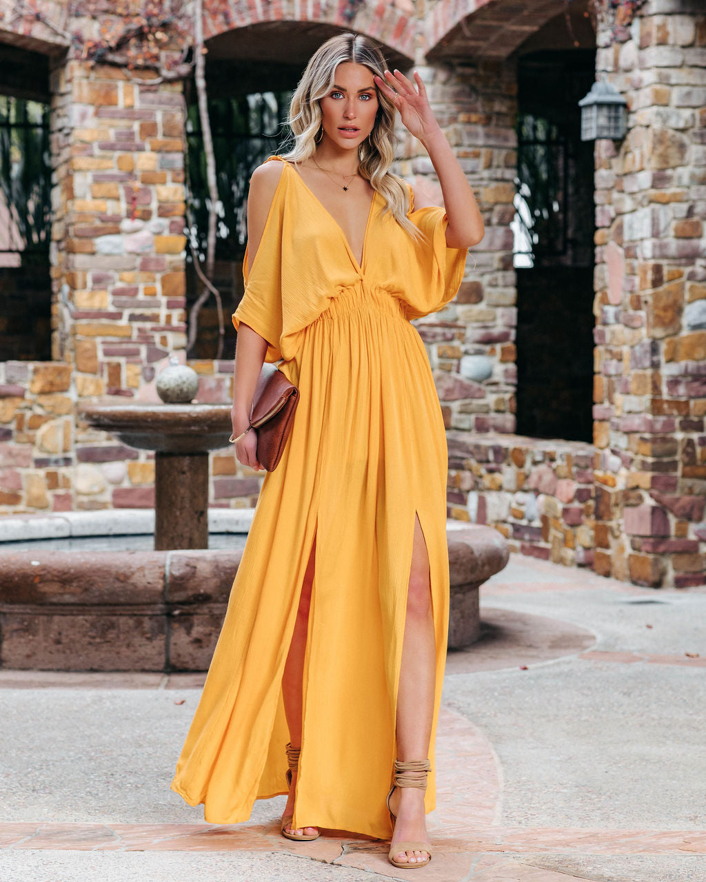 Korrine Cold Shoulder Maxi Dress Marigold