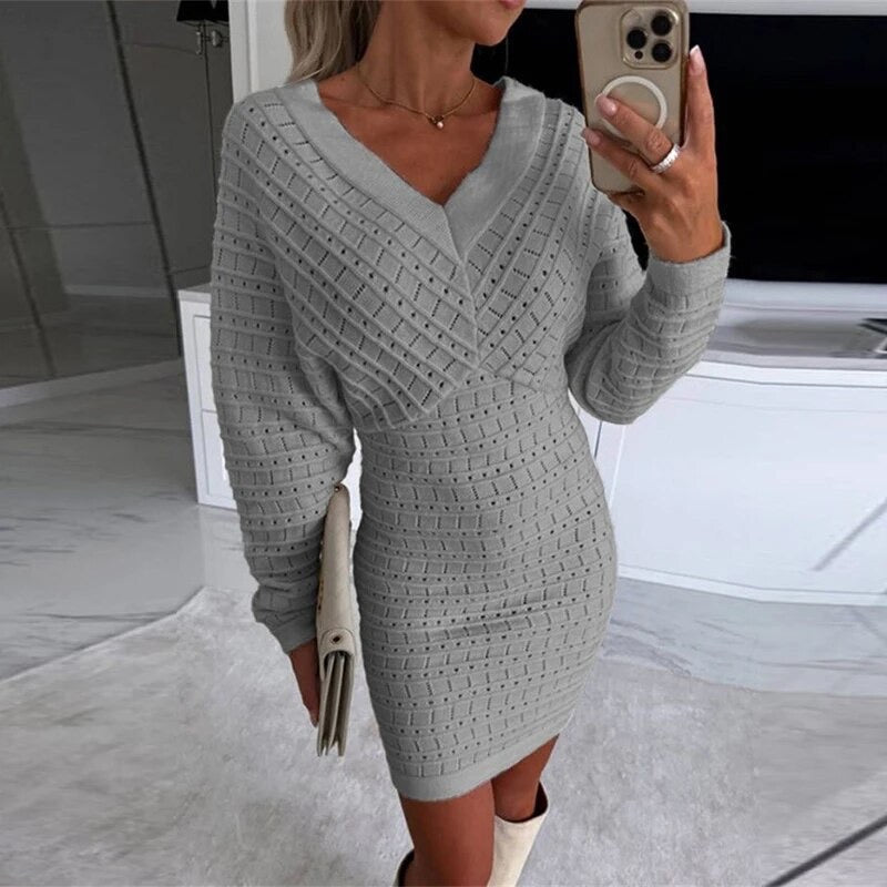 Tatiana Statement Short Dress with Long Sleeves Premium Wardrobe Essential