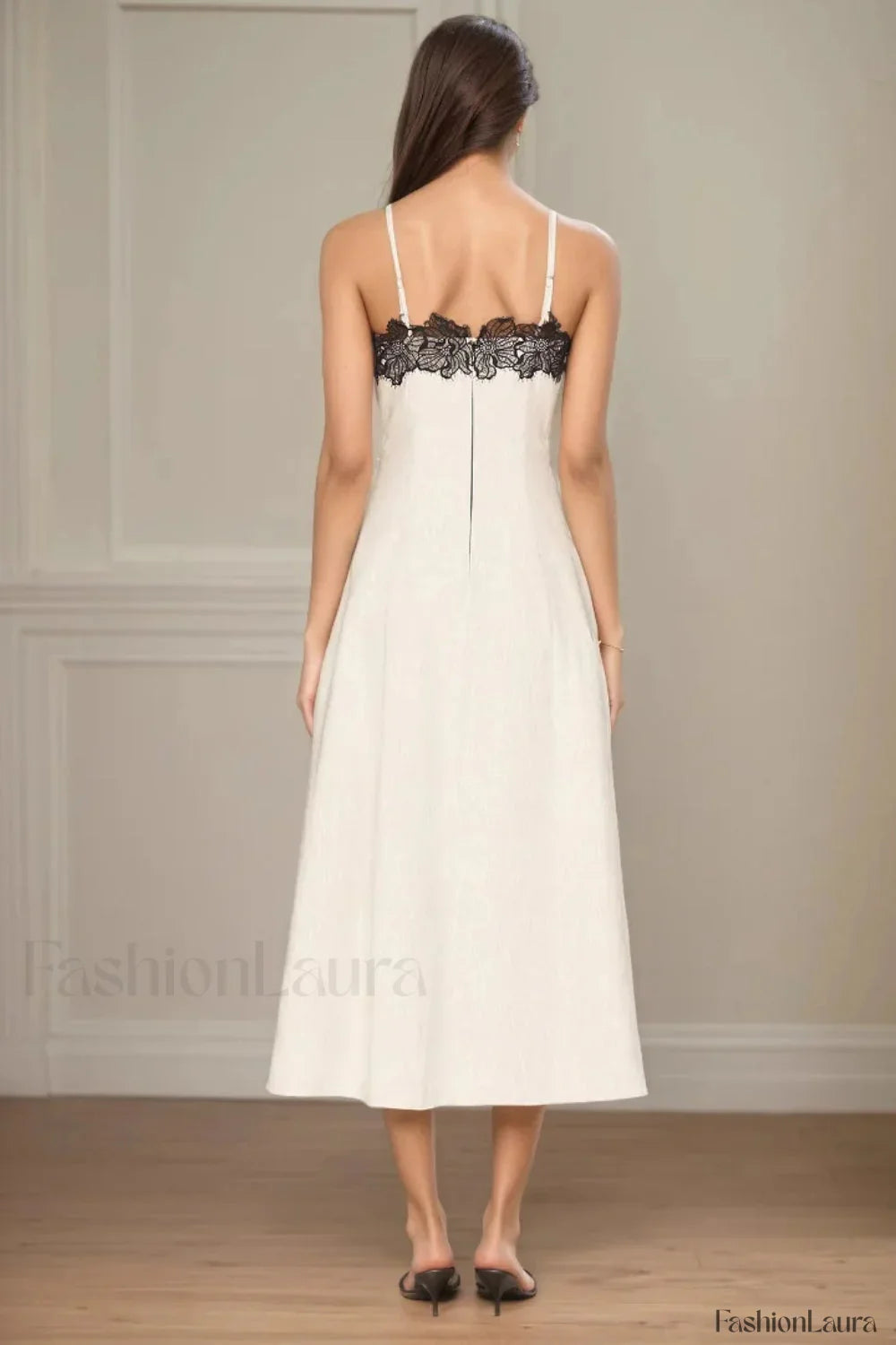 Lace Contrast Off Dress with Urban Everyday Styling Boutique Fashion Style