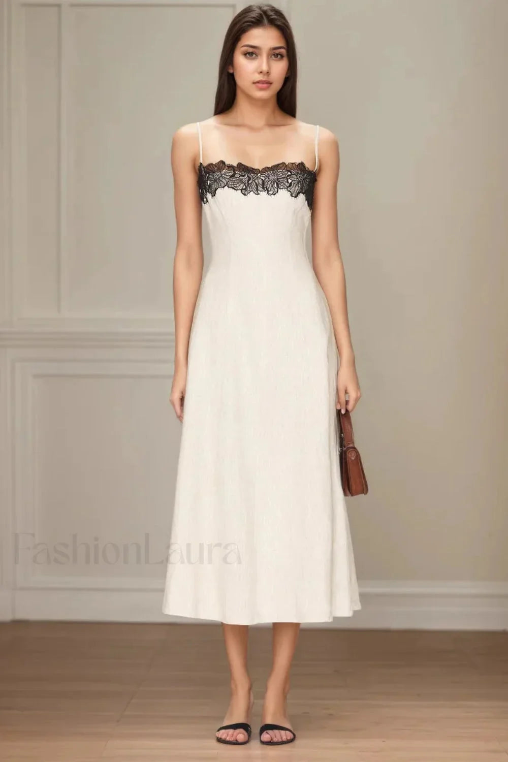 Lace Contrast Off Dress with Urban Everyday Styling Boutique Fashion Style