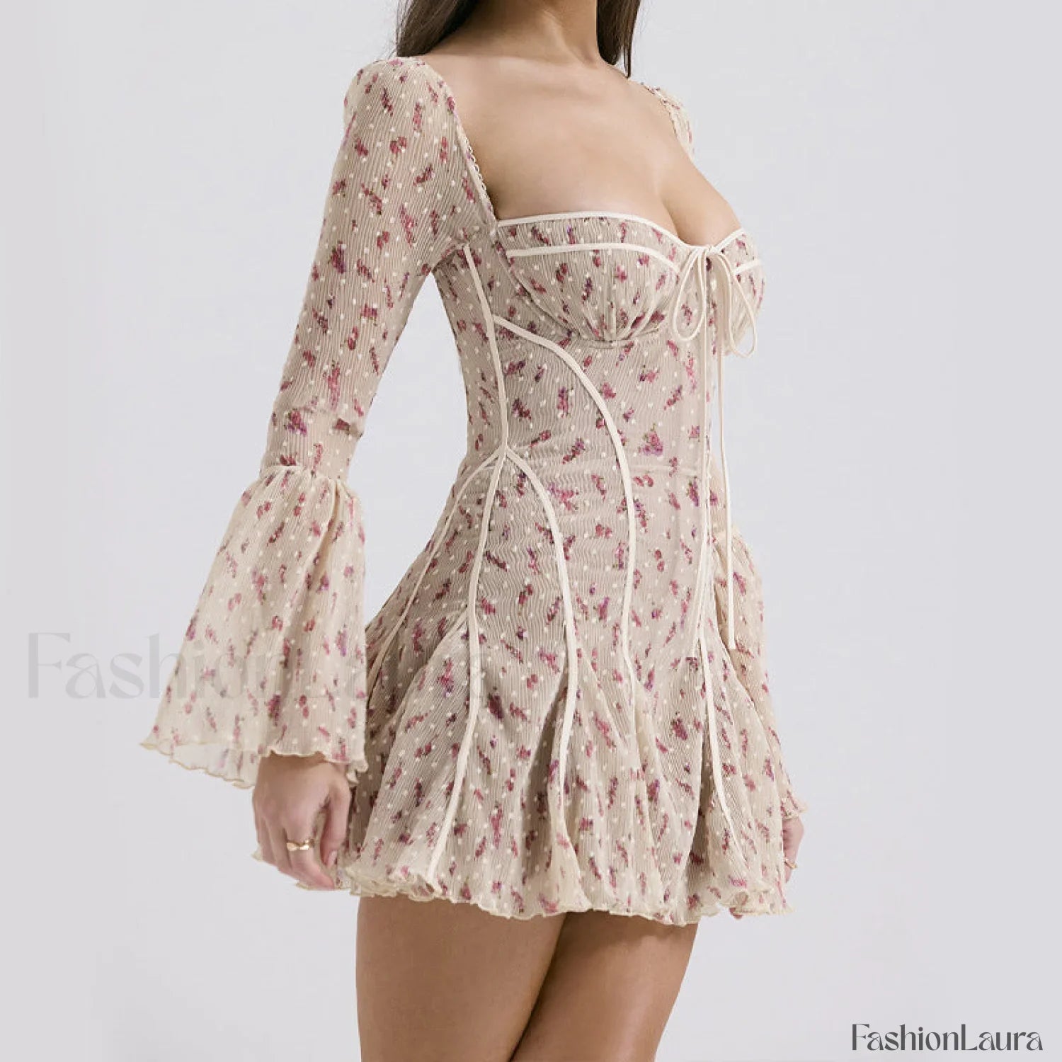Lace French Light Dress with Relaxed Fit and Seasonal Wardrobe Essential