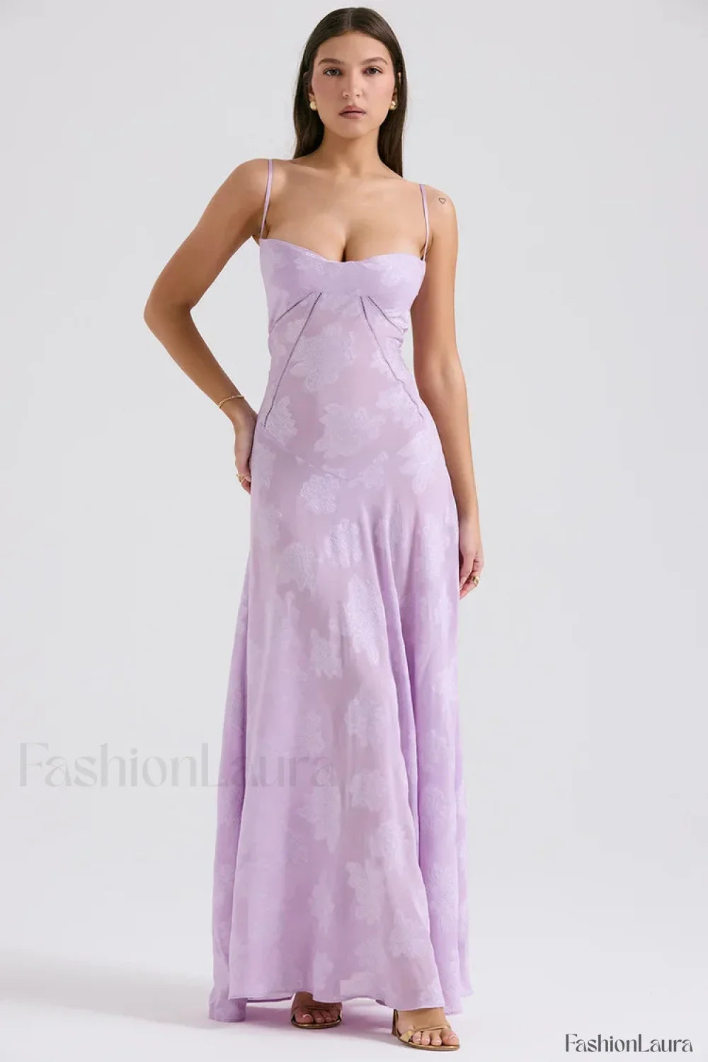 Lace-up Black Prom Maxi Dress