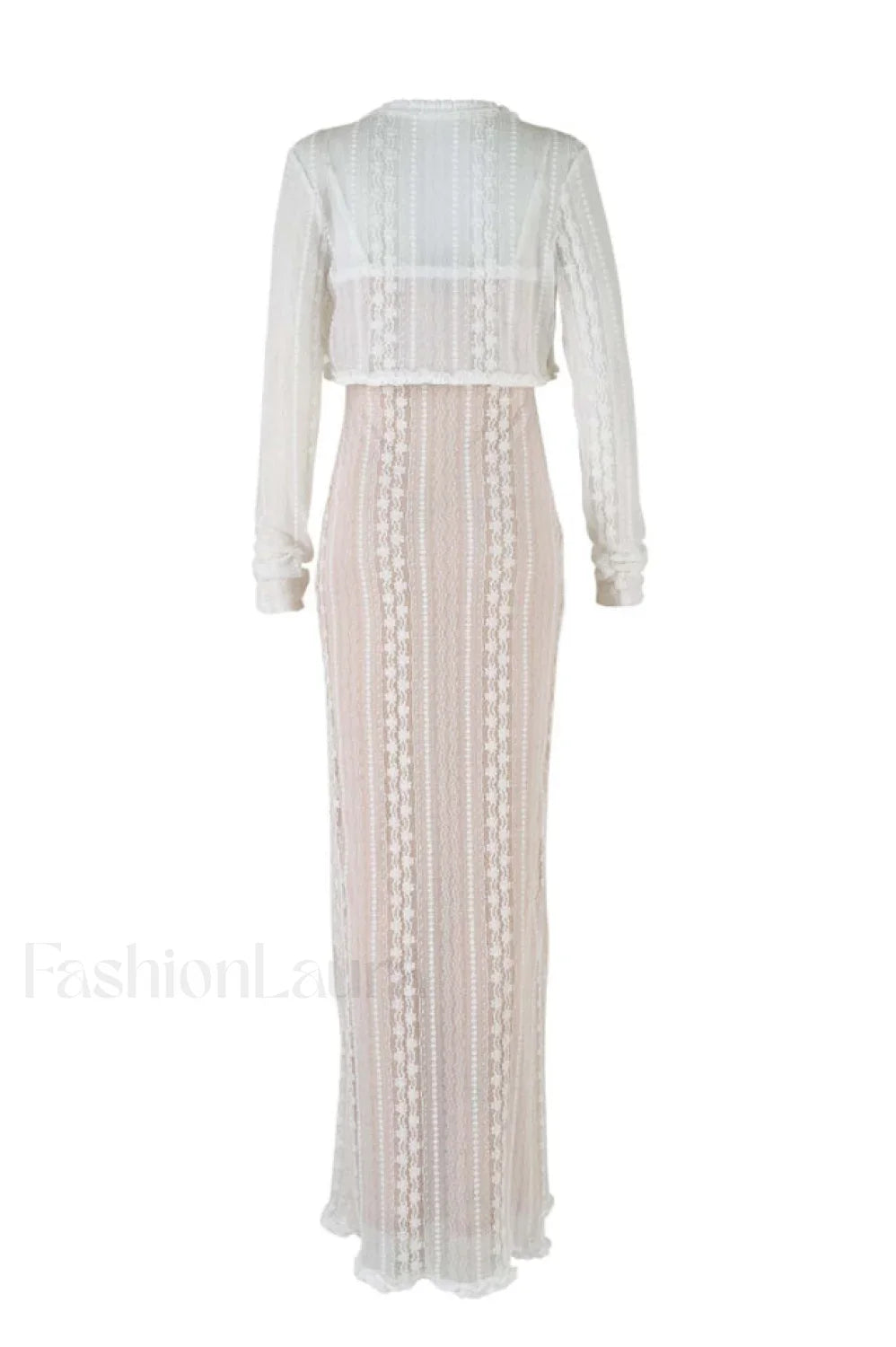 Lace V Neck Charming Slit Two-Piece Dress