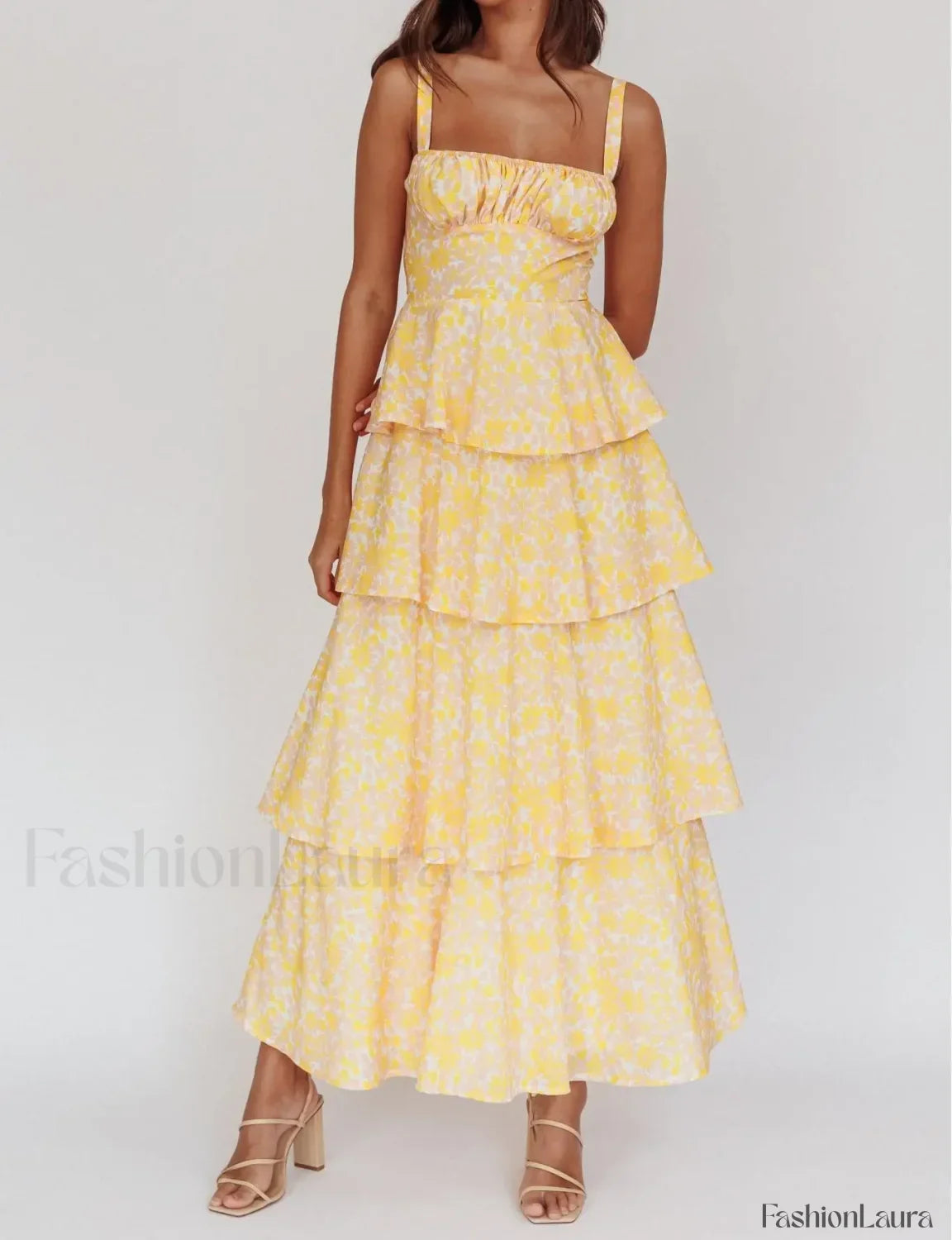 Layered Ruffle Bohemian Floral Dress