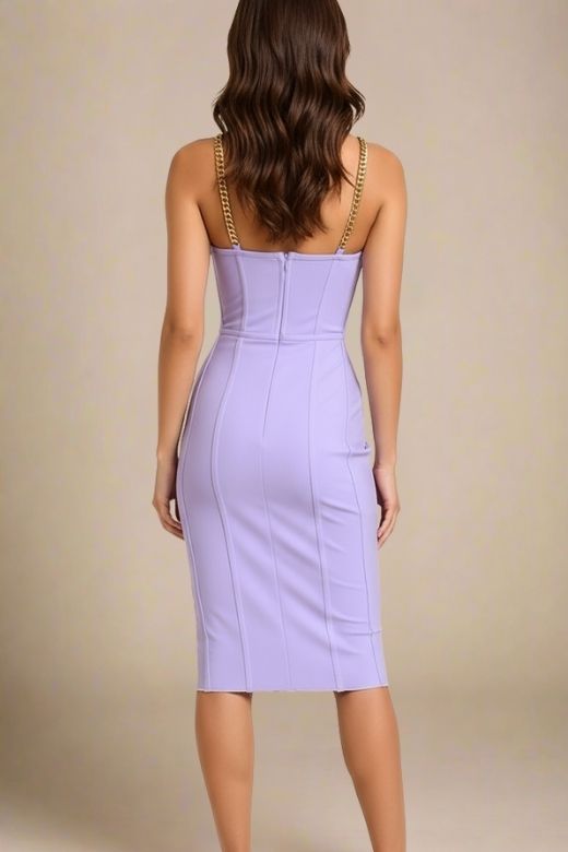 Leah Bodycon Dress - Violet Purple