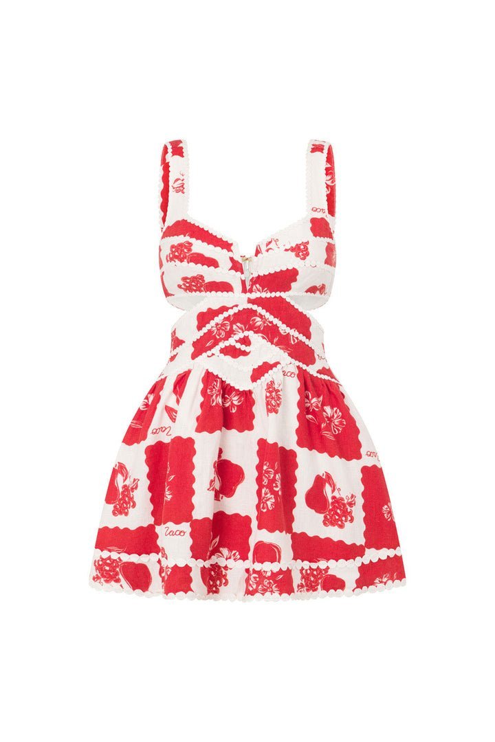 Ornella Boutique Printed Mini Dress with Cut Outs Collection