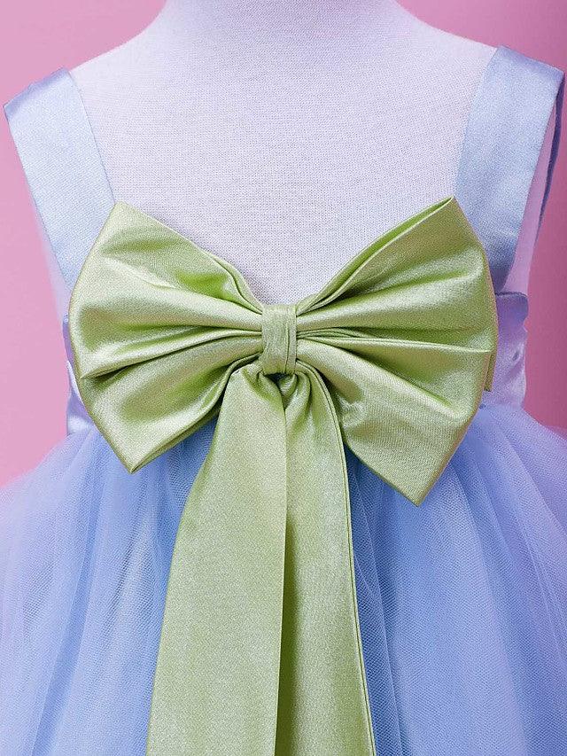 Long Ball Gown Tulle Stretch Satin Sleeveless Straps Wedding Party Flower Girl Dresses - View 4 | VelvetHem