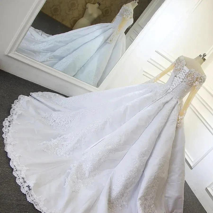 Luxurious Princess White A-line Long Sleeves Lace Wedding Dress (ZD14546) - View 5 | VelvetHem
