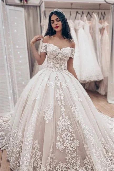 Luxury wedding dresses princess | Lace wedding dresses (ZD13905) - VelvetHem